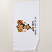 ゴールデンレトリバーハロウィーンドッグマイゴールデンリトリーブメント ビーチタオル (正面)