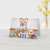 ゴールデンレトリバーバリーハッピーバースデー カード (黄色い花)