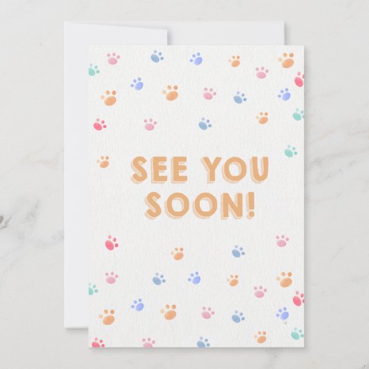 ゴールデンレトリバーパウィティードッグパピー誕生日ブルー 招待状 (裏面)