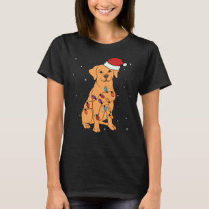 ゴールデンレトリバーパップクリスマスライト Tシャツ