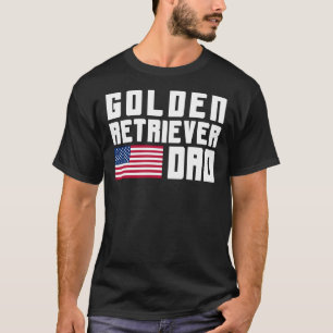 ゴールデンレトリバーパパアメリカ国旗 Tシャツ