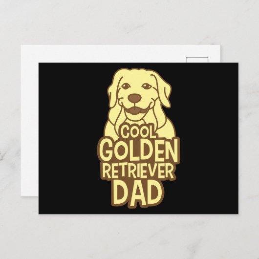 ゴールデンレトリバーパパドッグラバーダディーファーズデー ポストカード (正面/裏面)