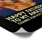 ゴールデンレトリバーパパハッピー父の日へ ポスター (角)