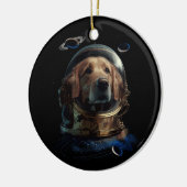 ゴールデンレトリバーパパ宇宙飛行士ヘルメットドッグアストロナウ セラミックオーナメント (左)