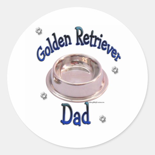 ゴールデンレトリバーパパ – ステッカー (正面)