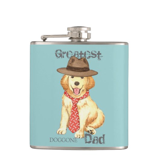 ゴールデンレトリバーパパ フラスク (正面)