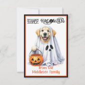 ゴールデンレトリバーパピードッグハッピーハローウィン ノートカード (正面)
