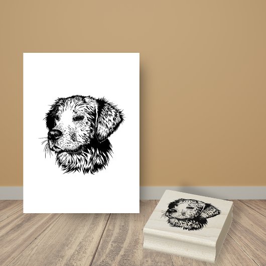 ゴールデンレトリバーパピードッグブリードヘッド ラバースタンプ