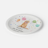 ゴールデンレトリバーパピードッグ子供の誕生日パーティー ペーパープレート (アングル)