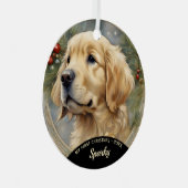 ゴールデンレトリバーパピー初めてのクリスマスオーナメント メタルオーナメント (正面右)