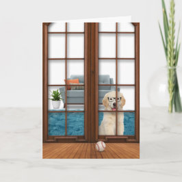 ゴールデンレトリバーパピ恋しく思ーキユーカード カード