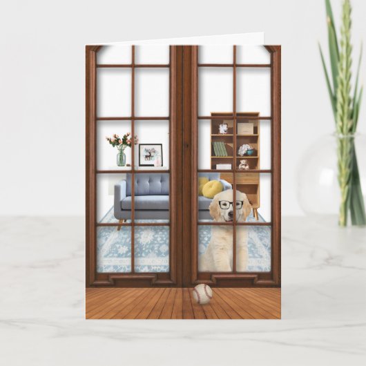 ゴールデンレトリバーパピ恋しく思ーキユーカード カード (正面)