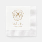 ゴールデンレトリバーパーソナライズされたドッグが私に飲む 縁ありカクテルナプキン (正面)