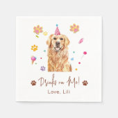 ゴールデンレトリバーパーソナライズされた犬が私に飲む スタンダードカクテルナプキン (正面)