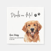 ゴールデンレトリバーパーソナライズされた犬が私に飲む スタンダードカクテルナプキン (正面)