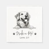 ゴールデンレトリバーパーソナライズされた犬が私に飲む スタンダードカクテルナプキン (正面)