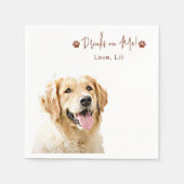 ゴールデンレトリバーパーソナライズされた犬が私に飲む スタンダードカクテルナプキン (正面)