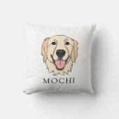 ゴールデンレトリバーパーソナライズされた犬 クッション (正面)