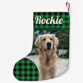 ゴールデンレトリバーパーソナライズされた犬 スモールクリスマスストッキング (裏面)