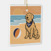 ゴールデンレトリバービーチクリスマスオーナメント セラミックオーナメント (右)