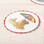 ゴールデンレトリバービーチドッグ ペーパーコースター (アングル)