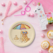 ゴールデンレトリバービーチドッグ ペーパープレート (パーティー)