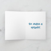 ゴールデンレトリバービーチバザー誕生日スプラッシュ カード (内部)