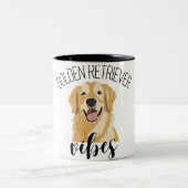 ゴールデンレトリバービーブキュートおもしろいコーヒーマグ ツートーンマグカップ (中央)