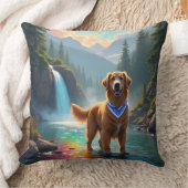 ゴールデンレトリバーファンタジーレインボーリバー クッション (ブランケット)