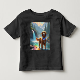 ゴールデンレトリバーファンタジーレインボーリバー トドラーTシャツ