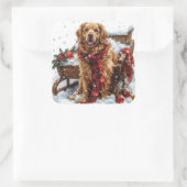 ゴールデンレトリバーフェスティバルスカーフ付きそりで スクエアシール (バッグ)