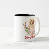 ゴールデンレトリバーフローラメリークリスマス ツートーンマグカップ (正面右)