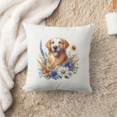 ゴールデンレトリバーフローラ装飾用クッション クッション (ブランケット)