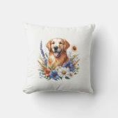 ゴールデンレトリバーフローラ装飾用クッション クッション (正面)