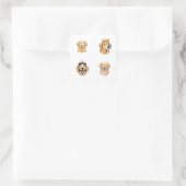 ゴールデンレトリバーヘッド4パックシール スクエアシール (バッグ)