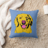 ゴールデンレトリバーポップ・アートのアート クッション (ブランケット)