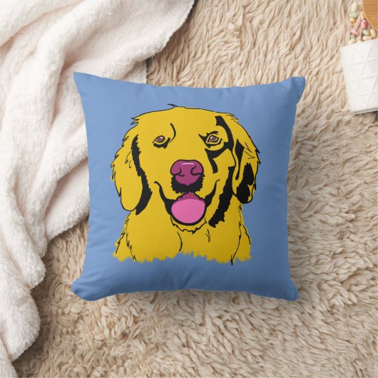 ゴールデンレトリバーポップ・アートのアート クッション (ブランケット)