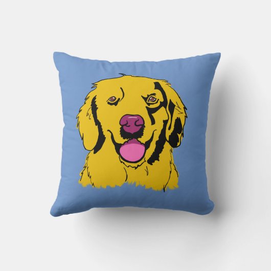 ゴールデンレトリバーポップ・アートのアート クッション (裏面)