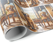 ゴールデンレトリバーポートレートオンキャンバス ラッピングペーパー (ロールコーナー)