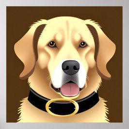 ゴールデンレトリバーポートレート ポスター