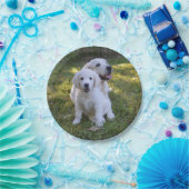 ゴールデンレトリバーママと子犬 ペーパープレート (パーティー)