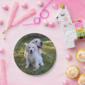 ゴールデンレトリバーママと子犬 ペーパープレート (パーティー)