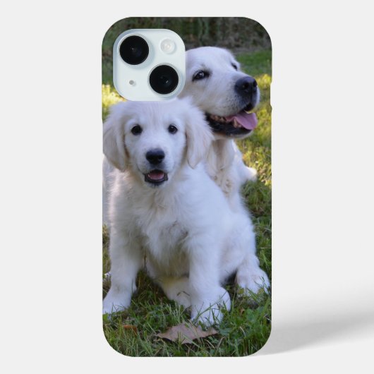 ゴールデンレトリバーママと子犬 Case-Mate iPhoneケース (裏面)