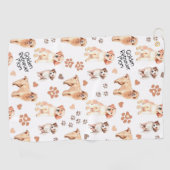 ゴールデンレトリバーママのパターン ゴルフタオル (横)