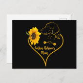 ゴールデンレトリバーママひまわり愛犬家 ポストカード (正面/裏面)