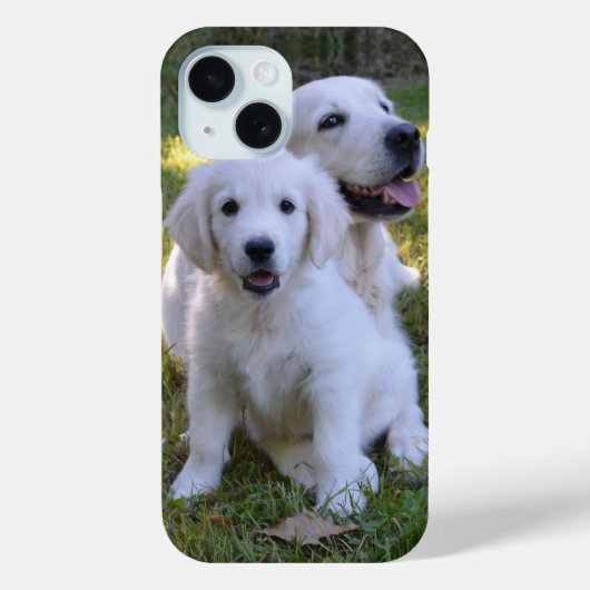 ゴールデンレトリバーママ犬と子犬 Case-Mate iPhoneケース (裏面)