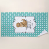 ゴールデンレトリバーママ – ドッグママ ビーチタオル (正面)