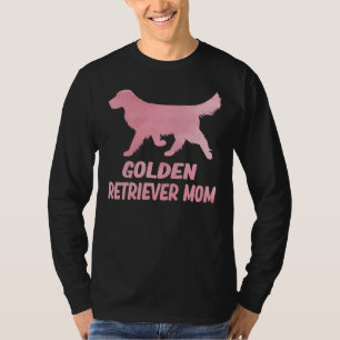 ゴールデンレトリバーマムシルエットウォーターカラースクープ Tシャツ