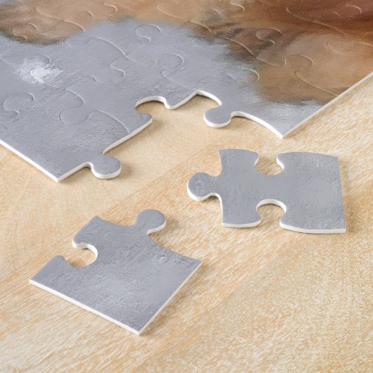 ゴールデンレトリバーミートサンタクリスマスカード ジグソーパズル (側面)