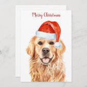 ゴールデンレトリバーメリークリスマスパピードッグ シーズンカード (正面/裏面)